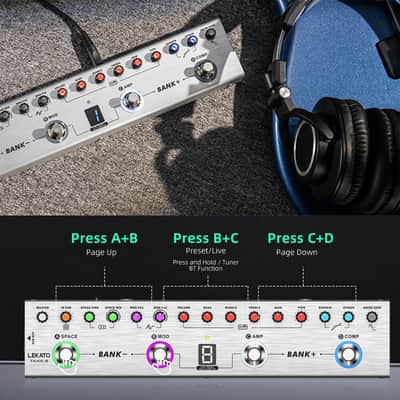 LEKATO TANK-B Electric Bass Effects Pedal Multi Effects Compressor Recording Amp Mod image 7