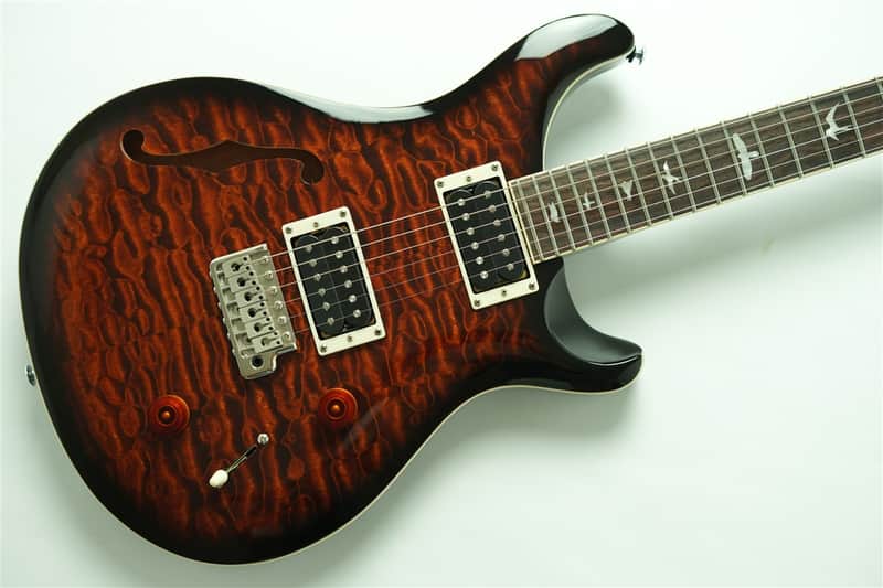PRS SE Custom 22 Semi-Hollow Quilt Maple Top - Black Gold Sunburst image 1