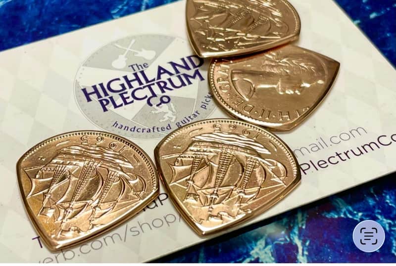 **Special Offer 20% Discount** Two (2) Queen Elizabeth 1967 Half Penny Coin Guitar Picks. image 1