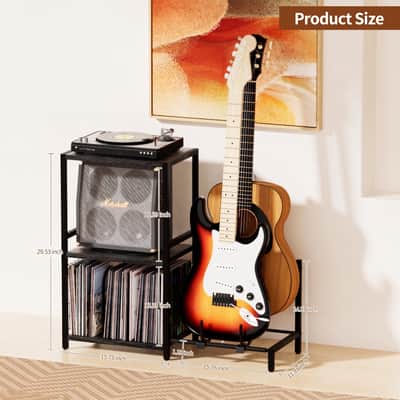 3-Tier Guitar Stand for Acoustic, Electric Guitar, Bass, Ukulele Cabinet image 4