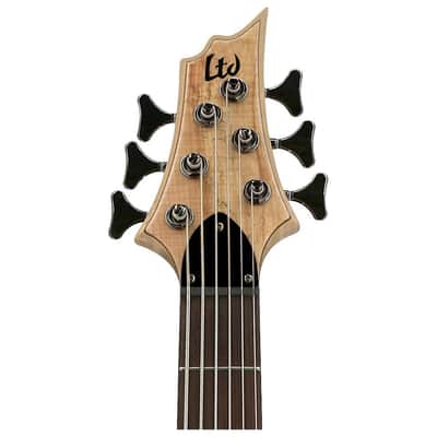 ESP LTD B-206SM Spalted Maple 6-String Bass Guitar, Natural Satin image 4