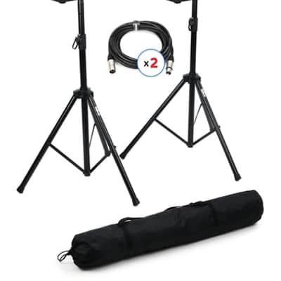 Mackie SRM450 Speaker Pair with Stands and Cables image 2