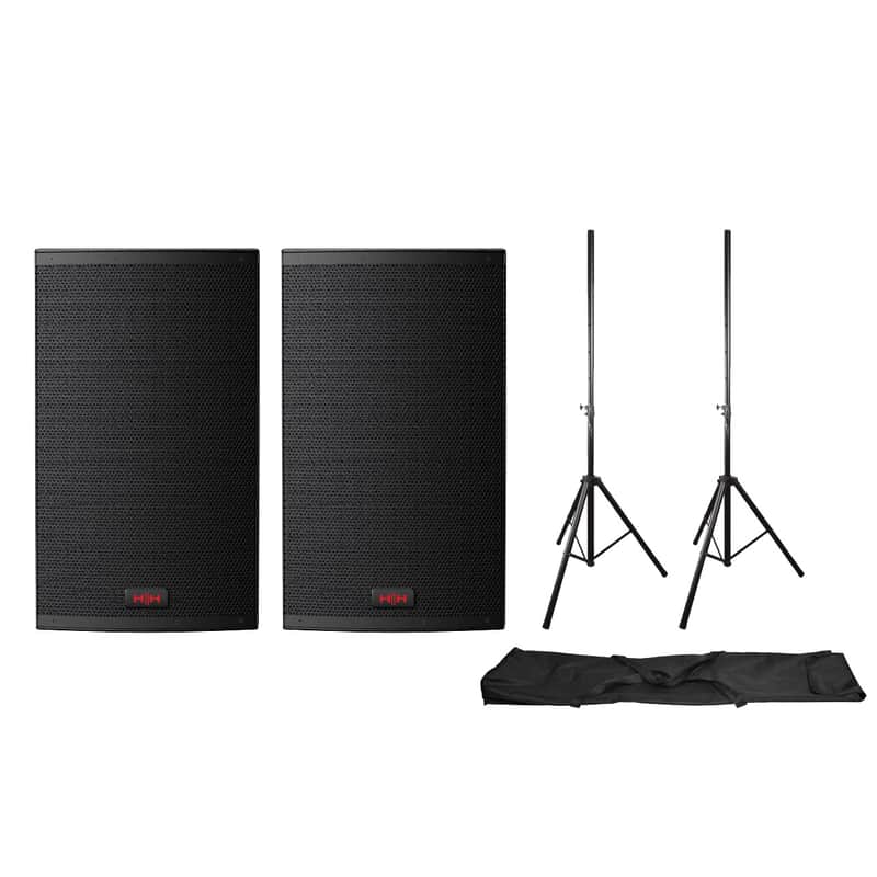 HH Tensor TRE-1201 Active PA Speaker Bundle with Stands & Cables image 1