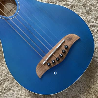 Blue Washburn Warrior 34 Inch Acoustic Guitar, Spruce Top Body, Rosewood Fretboard, Mahogany Neck image 5