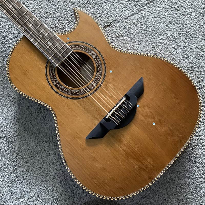 10 String Acoustic Electric Guitar, Solid Red Top Pine Body, Rosewood Fingerboard Neck image 1