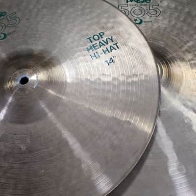 Hi-Hat Cymbals 14" Paiste Vintage 505 Green Label 1981 REPAIRED USED! RKLEG250526 image 3