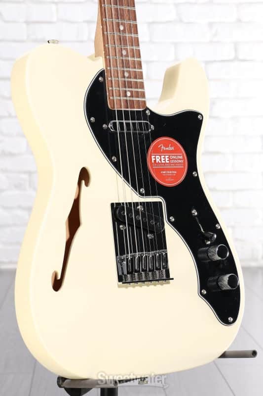 Squier Affinity Series Telecaster Thinline Electric Guitar - Olympic White with Laurel Fingerboard (TeleTLAFOWd4) image 1
