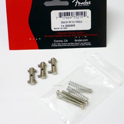 Genuine Fender American Vintage Telecaster Threaded Bridge Saddles - Nickel image 1