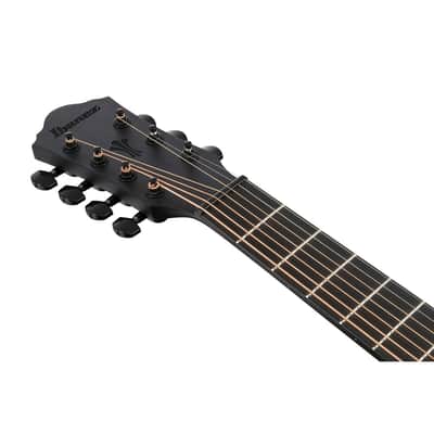 Ibanez AEG Series 7-String Acoustic Electric Guitar, Black Out image 5