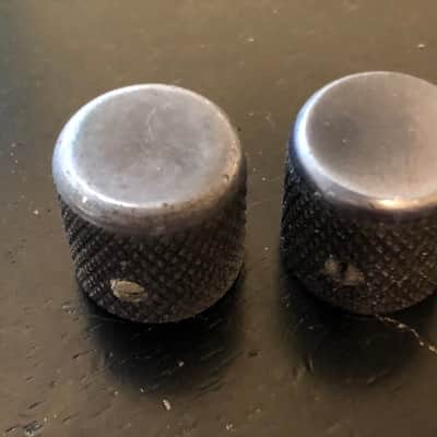 Fender  Champ Lap Steel knobs pair 1955-1960s  black worn finish but cool image 1