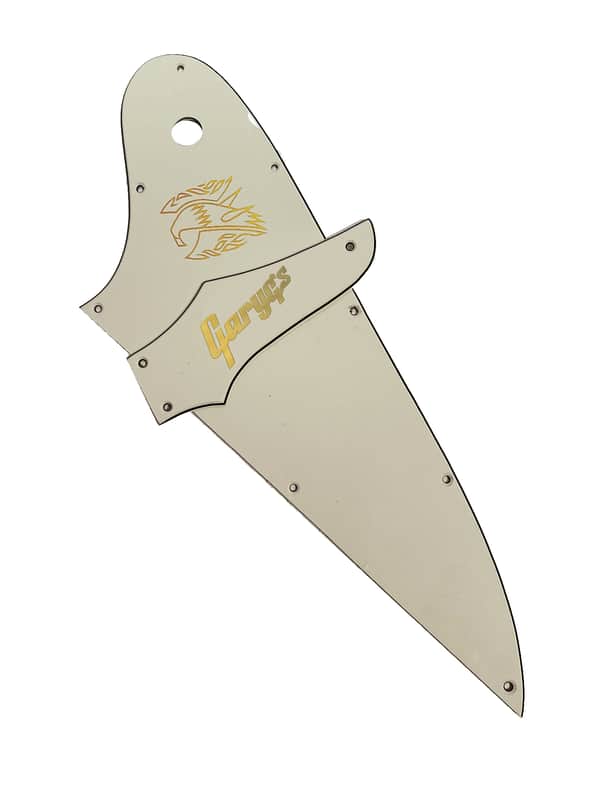 Parchment 3 Ply Pickguard & Truss Rod Cover Set for Epiphone Firebird w/ Gold Firebird & Logo Decals image 1