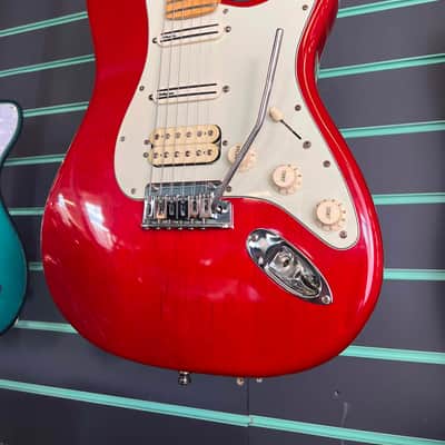 Fender American Deluxe Fat Stratocaster HSS Crimson Red Transparent 2001 image 5