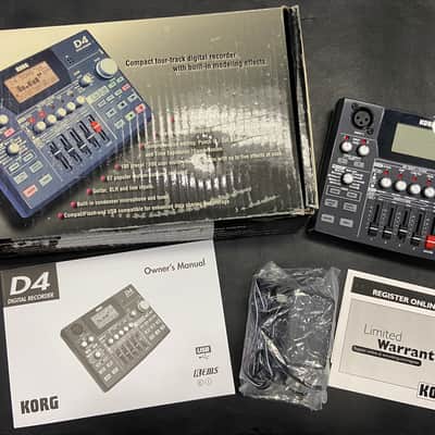 Korg D4 Compact 4- track digital recorder. w/ box, manual, ac adapter (2) image 1