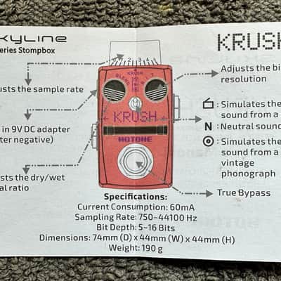Hotone Skyline Krush Bitcrusher/Sample Rate Reducer 2010s - Pink image 6