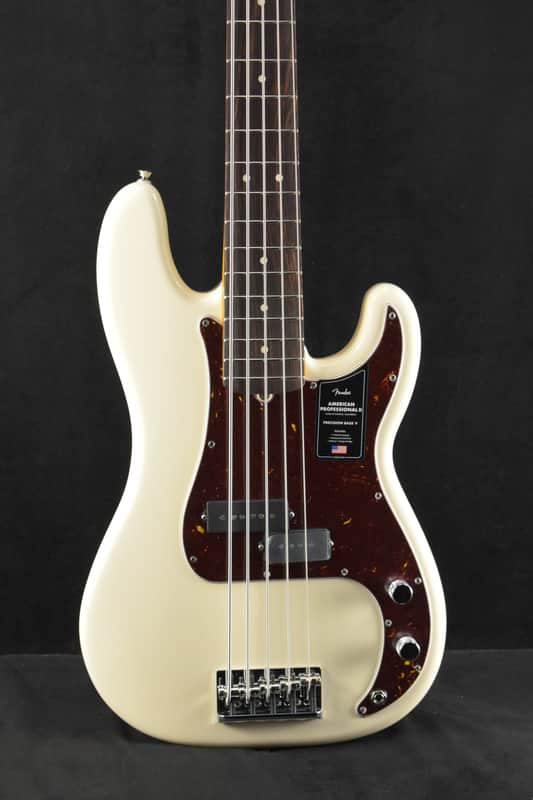 Fender American Professional II Precision Bass V Rosewood Fingerboard Olympic White image 1