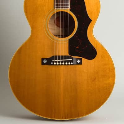 Gibson  J-185N Flat Top Acoustic Guitar (1958), ser. #A-28761, original brown hard shell case. image 3
