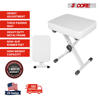 5 Core Keyboard Bench 3 Inch Padded Piano Stool Adjustable 20.5" Guitar Seat Heavy Duty Portable image 2