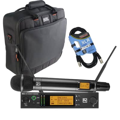 Electro-Voice RE3-ND76 Wireless Handheld Microphone System, Gator G-MIXERBAG-1515, XLR Cable Bundle image 1