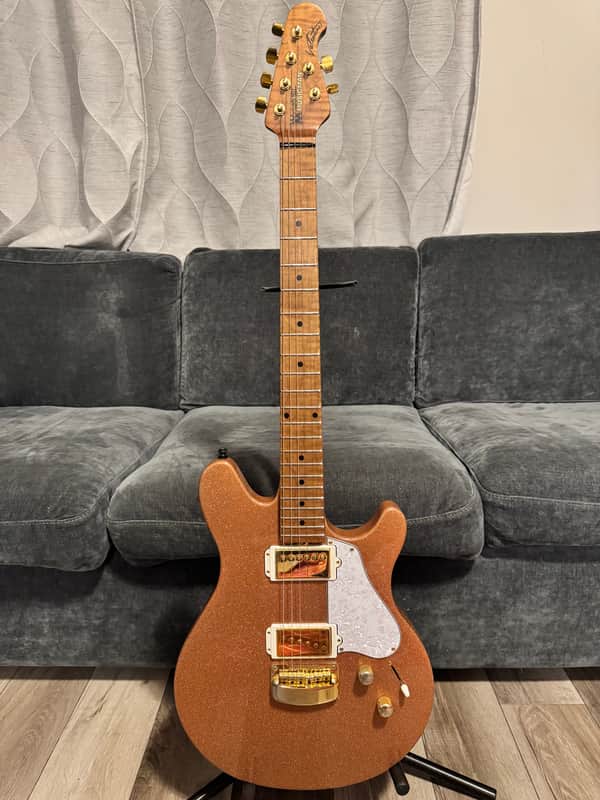 Ernie Ball Music Man James Valentine Signature HT 2022 - Present - Pink Champagne Sparkle image 1