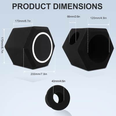 Microphone Isolation Ball with Pop Filter – Acoustic Foam Wind Shield for Studio Recording, Podcasting & Voiceovers image 6