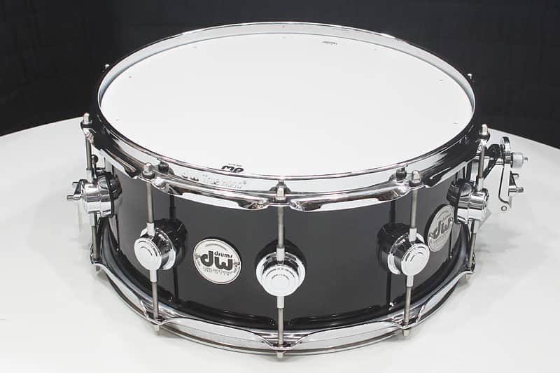DW Collectors Maple SSC 6" x 14" Snare Drum w/ VIDEO! 11+3 Gloss Black FinishPly image 1