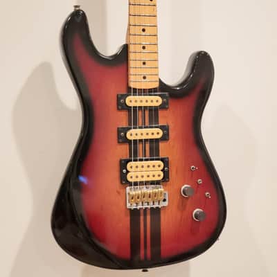 Rare Vintage 70's Univox Stratocaster Style MIJ Japan HSS Racing Stripes image 1