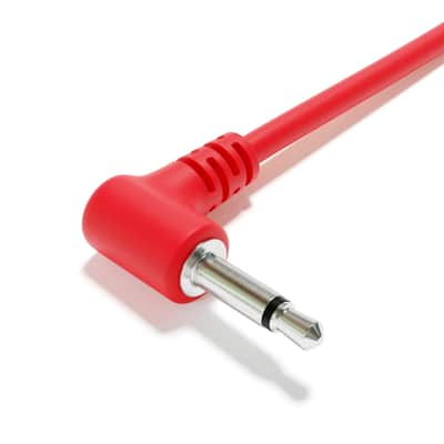 ExcelValley [Red | 150 cm - 59.06"] 5-Pack - Right Angle Hopscotch Mono Splitter Y Patch Cables TS 3.5mm 1/8" Eurorack Synth image 5