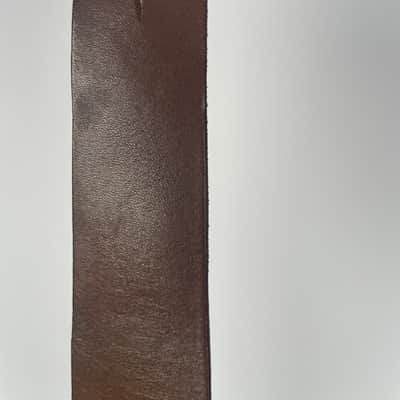 Vintage Handmade Wide Leather Guitar Strap – Brown 41” x 4” image 6