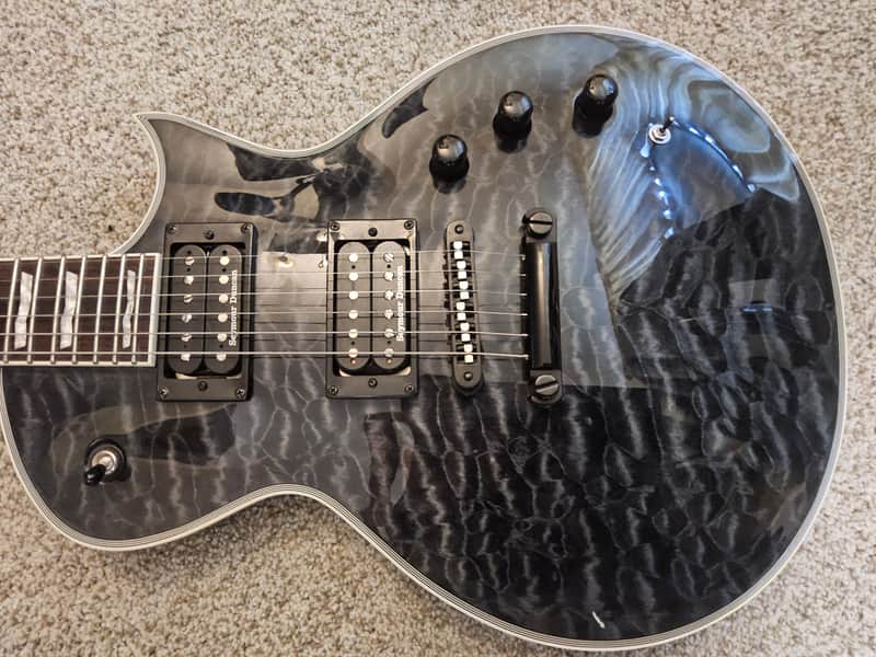 ESP LTD EC-1000 Piezo Quilted Maple 2017 - Quilted Maple See Through Black Seymour Duncans image 1