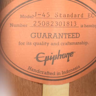 Epiphone J-45 Standard EC Vintage Sunburst w/ Premium Gig Bag image 10