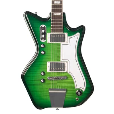 Airline Guitars Jetsons 2P FM Green Burst Flame image 1