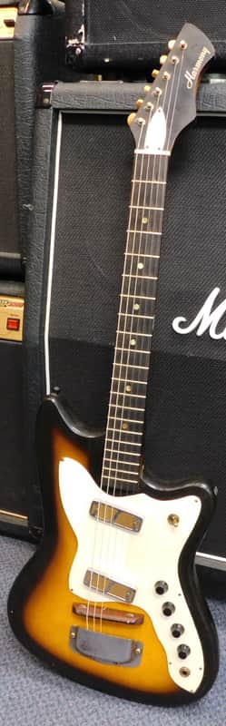 Vintage 1965 Harmony H15 Bobcat Electric Guitar & Original Case image 1