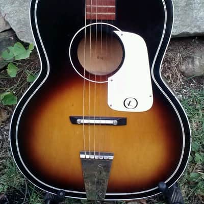 Kay 5160 1966 Sunburst acoustic guitar and case image 2