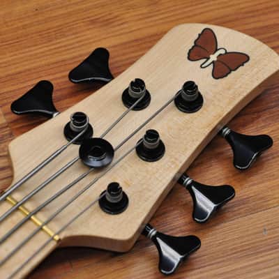 Fodera Monarch Std Special Doctorbass Edition Bird's eye Maple 5 string 19mm spacing - Figured Redwood top image 11