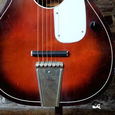 Five Star/Harmony Stella Parlor Acoustic Guitar w/ Goldfoil Pickup & Rubber Bridge (1960s, Redburst) image 22