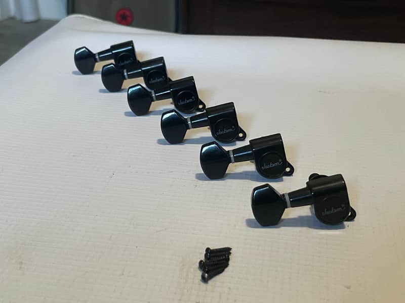 2000's Era Jackson Dinky Guitar Black Reverse Jin Ho Korea Tuners Tuning Pegs 6 In Line image 1