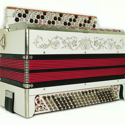 Vintage Russian Bayan Handmade 100 Bass Button Accordion, Decorated Original Soviet Bayan, Powerful Deep sound, Rare Old Bajan Accordeon, 2433 image 4