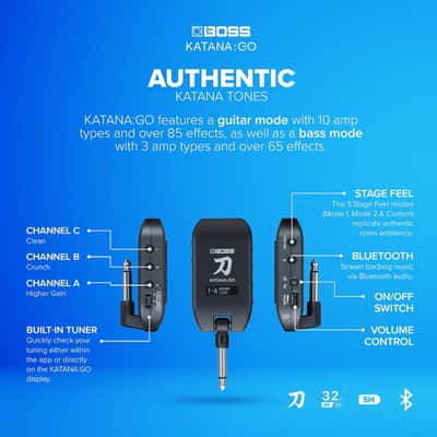 Boss KATANA:GO Personal Headphone Amplifier + Carry Pouch Bundle image 7