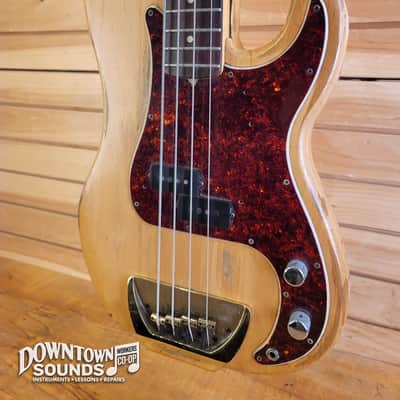 FEATURING THE CLAW 1969 Fender Precision Bass with G&G-Style Hard Case - Stripped Natural, 10.2lbs, Fender "The Claw" Solid Brass Bridge image 3