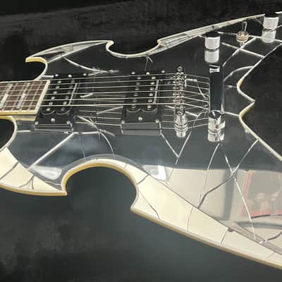 Paul Stanley Silvertone Apocalypse Cracked Mirror Guitar Kiss | Reverb