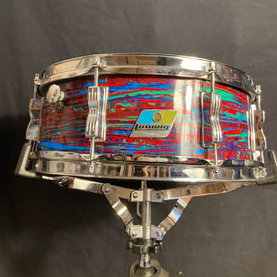 Ludwig 1971 Psychedelic Red - 5x14" Jazz Festival Snare Drum, Excellent! image 1