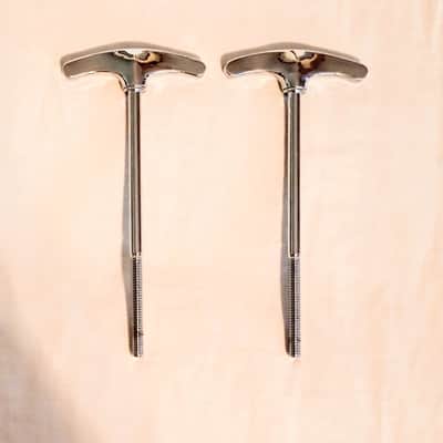 UNMARKED BASS DRUM "T" RODS PAIR 4.125" LONG - CHROME - FREE SHIP TO C-USA! image 2