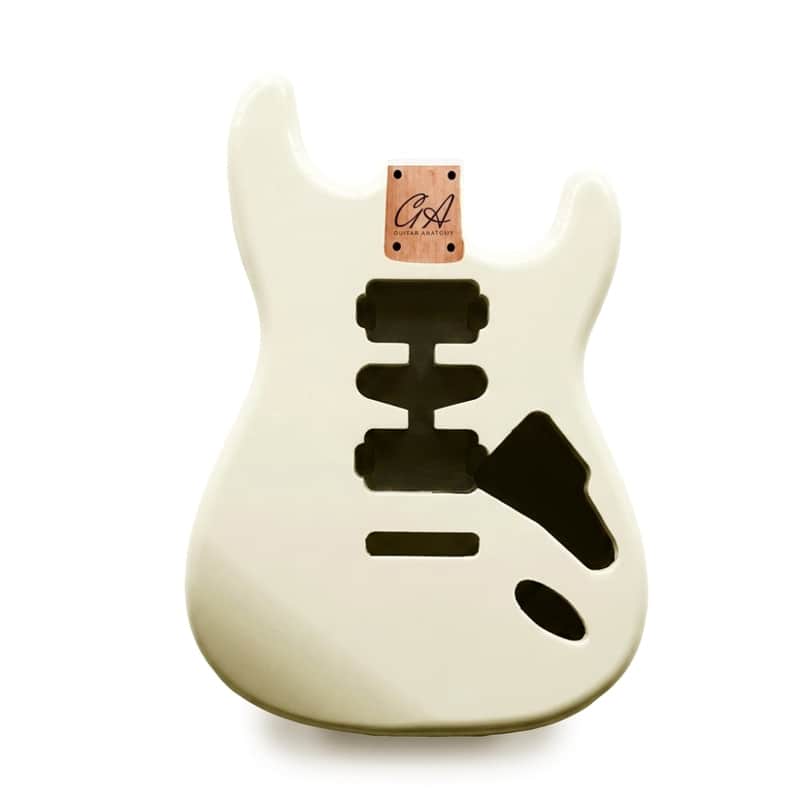 Stratocaster Guitar Body HSH - Vintage White Nitro Satin - 2 Piece American Alder image 1