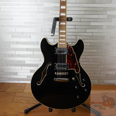 D'Angelico Premier DC Semi-Hollow Double Cutaway - Solid Black image 10