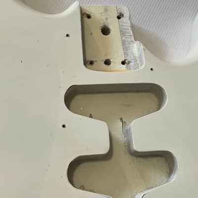 1980's Korean Kramer ZX30 White Stratocaster Plywood Guitar Body 2 Post Tremolo image 10