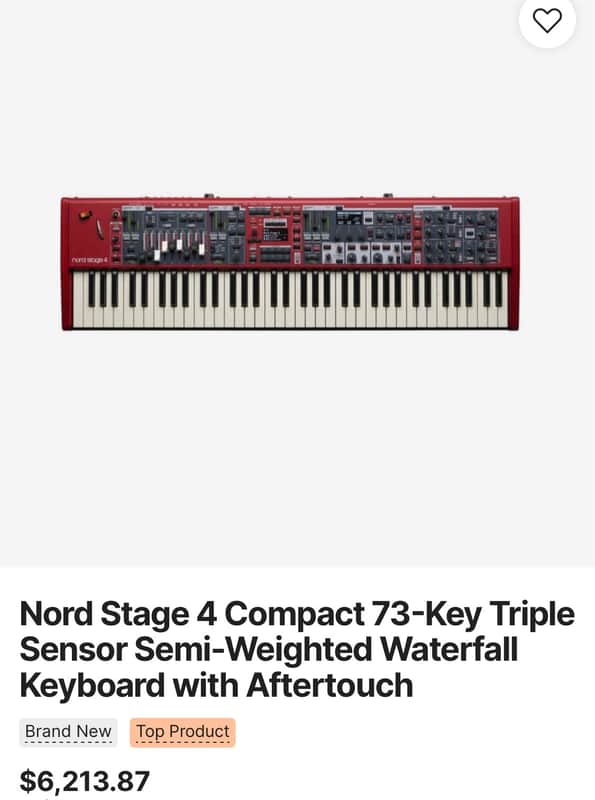 Nord Stage 4 SW73 Compact 73-Key Semi-Weighted Digital Piano 2023 - Present - Red image 1
