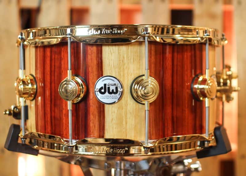 DW 7x14 Collector's Cherry Purplecore Candy Stripe Padauk Snare Drum - SO#1410011 image 1