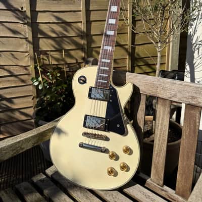 Blitz Les Paul Custom by Aria Pro II, 1992 Vintage White, Made in