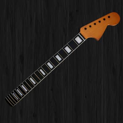 Jaguar mustang roasted maple neck with rosewood fretboard ivory binding and pearl block inlay image 1