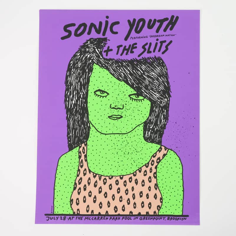 Sonic Youth and The Slits July 28 Poster - 18"x24" Owned by Sonic Youth image 1